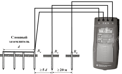 Измеритель сопротивления заземления схема